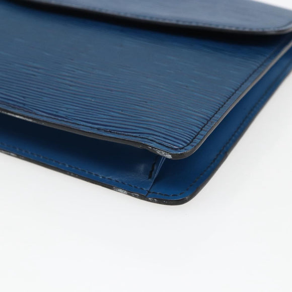 LOUIS VUITTON Epi Montaigne 27 Clutch Bag Blue M52655 LV Auth ep13321