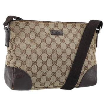 GUCCI GG Canvas Shoulder Bag Beige Silver 114273 Auth ep13324