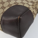 GUCCI GG Canvas Shoulder Bag Beige Silver 114273 Auth ep13324-15