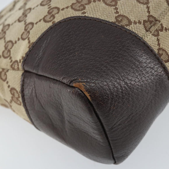 GUCCI GG Canvas Shoulder Bag Beige Silver 114273 Auth ep13324