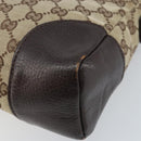 GUCCI GG Canvas Shoulder Bag Beige Silver 114273 Auth ep13324-17