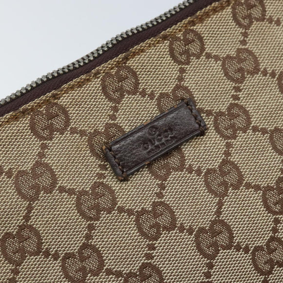 GUCCI GG Canvas Shoulder Bag Beige Silver 114273 Auth ep13324