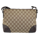 GUCCI GG Canvas Shoulder Bag Beige Silver 114273 Auth ep13324-2