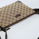 GUCCI GG Canvas Shoulder Bag Beige Silver 114273 Auth ep13324-6