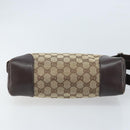 GUCCI GG Canvas Shoulder Bag Beige Silver 114273 Auth ep13324-5