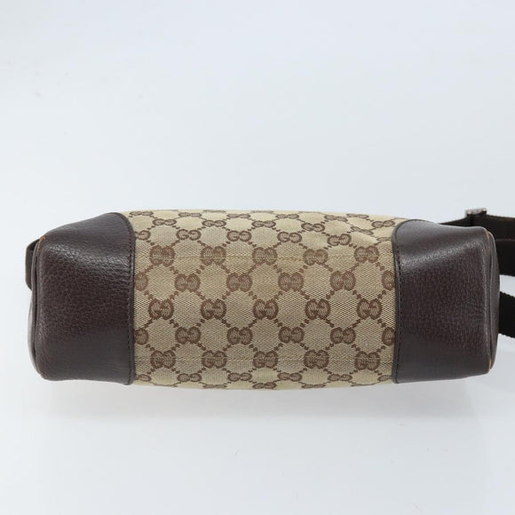 GUCCI GG Canvas Shoulder Bag Beige Silver 114273 Auth ep13324