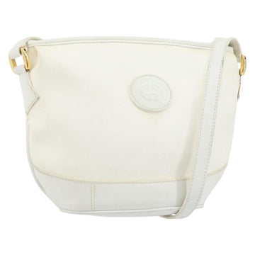 GUCCI Micro GG Supreme Shoulder Bag PVC White Gold Auth ep13326