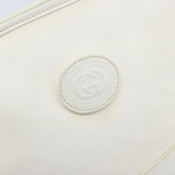 GUCCI Micro GG Supreme Shoulder Bag PVC White Gold Auth ep13326