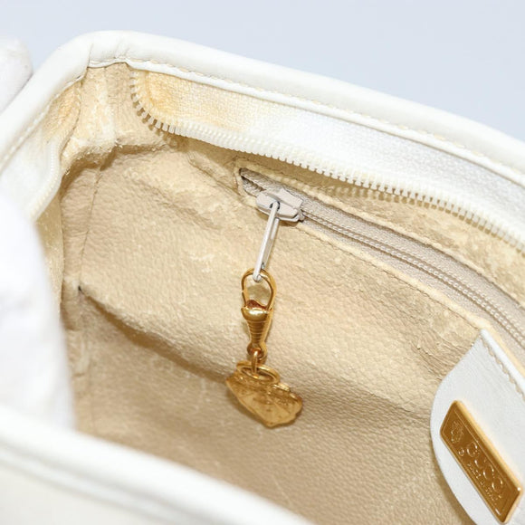 GUCCI Micro GG Supreme Shoulder Bag PVC White Gold Auth ep13326