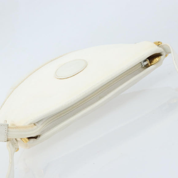 GUCCI Micro GG Supreme Shoulder Bag PVC White Gold Auth ep13326