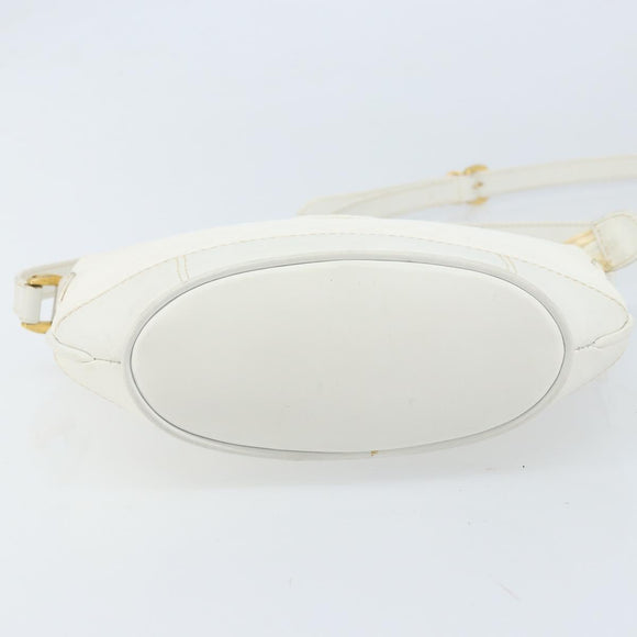 GUCCI Micro GG Supreme Shoulder Bag PVC White Gold Auth ep13326