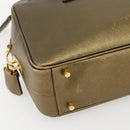 PRADA Handtasche Saffiano Leder Goldfarben Auth ep13327A-14