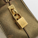 PRADA Handtasche Saffiano Leder Goldfarben Auth ep13327A-18