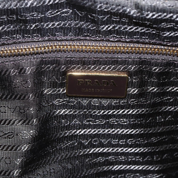 PRADA Handtasche Saffiano Leder Goldfarben Auth ep13327A