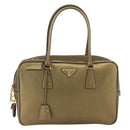 PRADA Handtasche Saffiano Leder Goldfarben Auth ep13327A-13