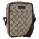 GUCCI GG Supreme Shoulder Bag PVC Beige Silver 122754 Auth ep13334-1