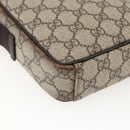GUCCI GG Supreme Shoulder Bag PVC Beige Silver 122754 Auth ep13334-11