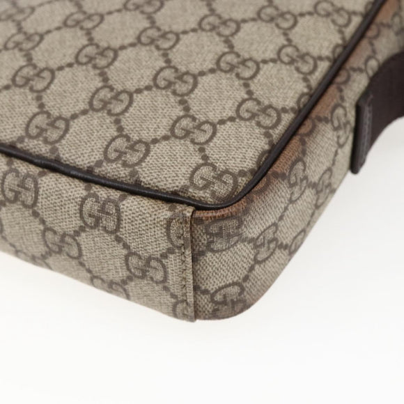 GUCCI GG Supreme Shoulder Bag PVC Beige Silver 122754 Auth ep13334