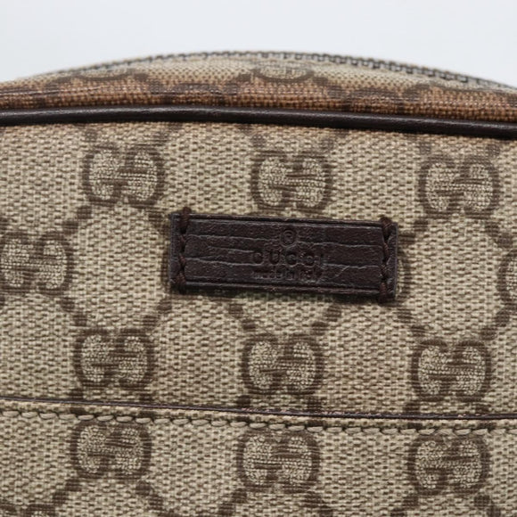 GUCCI GG Supreme Shoulder Bag PVC Beige Silver 122754 Auth ep13334