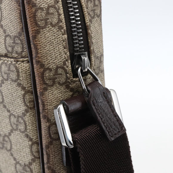 GUCCI GG Supreme Shoulder Bag PVC Beige Silver 122754 Auth ep13334