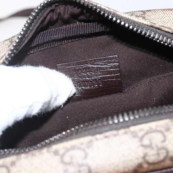 GUCCI GG Supreme Shoulder Bag PVC Beige Silver 122754 Auth ep13334