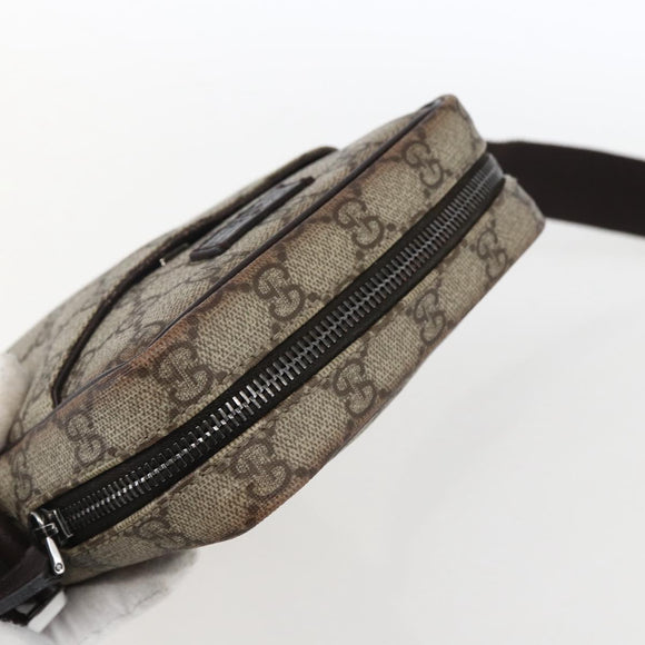 GUCCI GG Supreme Shoulder Bag PVC Beige Silver 122754 Auth ep13334