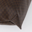 CELINE Macadam Canvas Tote Bag PVC Leather Brown Gold Auth ep13337-9