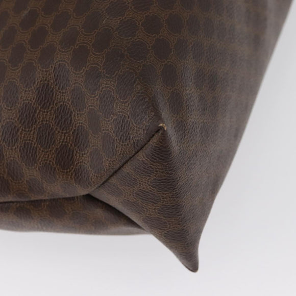 CELINE Macadam Canvas Tote Bag PVC Leather Brown Gold Auth ep13337