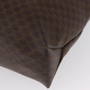 CELINE Macadam Canvas Tote Bag PVC Leather Brown Gold Auth ep13337-16