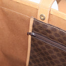 CELINE Macadam Canvas Tote Bag PVC Leather Brown Gold Auth ep13337-20