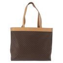 CELINE Macadam Canvas Tote Bag PVC Leather Brown Gold Auth ep13337-13