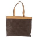 CELINE Macadam Canvas Tote Bag PVC Leather Brown Gold Auth ep13337-2