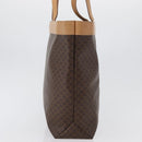 CELINE Macadam Canvas Tote Bag PVC Leather Brown Gold Auth ep13337-3