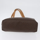 CELINE Macadam Canvas Tote Bag PVC Leather Brown Gold Auth ep13337-5
