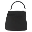 GUCCI Bamboo Hand Bag Nylon 2way Black Silver 001 1638 3754 Auth ep13341-2