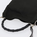 GUCCI Bamboo Hand Bag Nylon 2way Black Silver 001 1638 3754 Auth ep13341-6