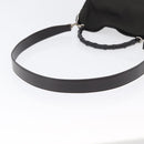 GUCCI Bamboo Hand Bag Nylon 2way Black Silver 001 1638 3754 Auth ep13341-9