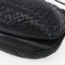 BOTTEGA VENETA INTRECCIATO Shoulder Bag Leather Black Gold Auth ep13348-9