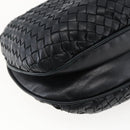BOTTEGA VENETA INTRECCIATO Shoulder Bag Leather Black Gold Auth ep13348-16