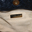 BOTTEGA VENETA INTRECCIATO Shoulder Bag Leather Black Gold Auth ep13348-10