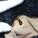BOTTEGA VENETA INTRECCIATO Shoulder Bag Leather Black Gold Auth ep13348-19