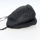 BOTTEGA VENETA INTRECCIATO Shoulder Bag Leather Black Gold Auth ep13348-3