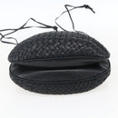 BOTTEGA VENETA INTRECCIATO Shoulder Bag Leather Black Gold Auth ep13348-5