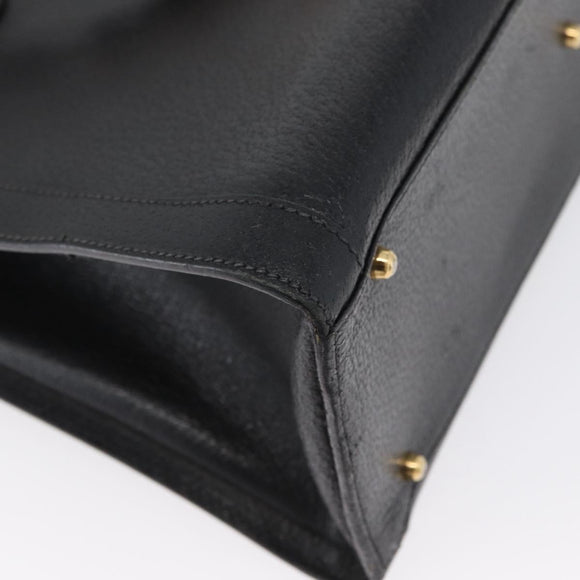 GUCCI Bamboo Tote Bag Leather Black Gold 002 0260 Auth ep13352