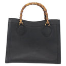 GUCCI Bamboo Tote Bag Leather Black Gold 002 0260 Auth ep13352-3