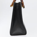GUCCI Bamboo Tote Bag Leather Black Gold 002 0260 Auth ep13352-5
