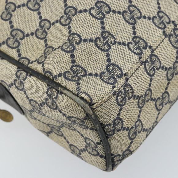 GUCCI GG Supreme Sherry Line Hand Bag PVC Navy Gold Auth ep13353