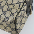GUCCI GG Supreme Sherry Line Hand Bag PVC Navy Gold Auth ep13353-15