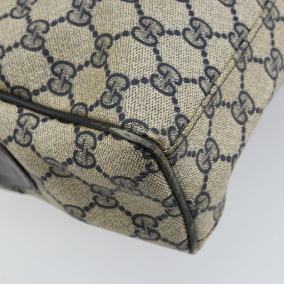 GUCCI GG Supreme Sherry Line Hand Bag PVC Navy Gold Auth ep13353