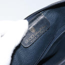 GUCCI GG Supreme Sherry Line Hand Bag PVC Navy Gold Auth ep13353-18